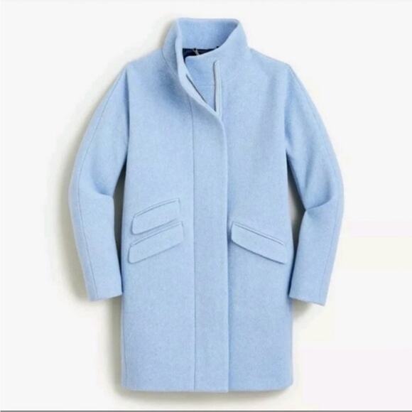 J.Crew Jackets & Blazers - J.Crew Cocoon Italian stadium light blue wool coat size 14